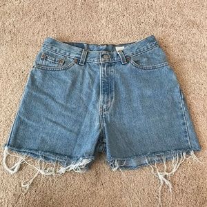 Levi Distressed High-Waisted Shorts